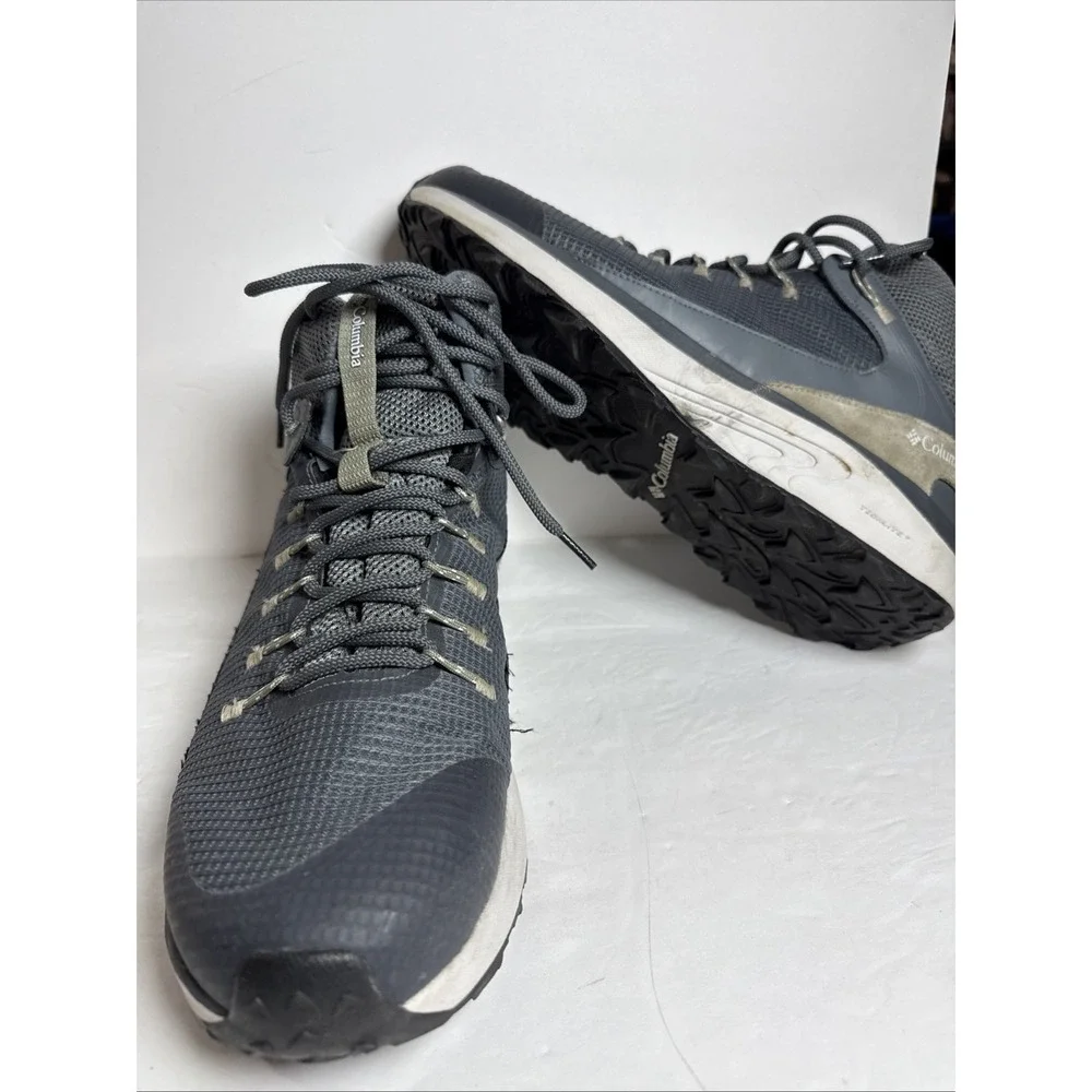 Columbia men's tech light blue gray hiking‎ Shoe Boot Waterproof Size 14